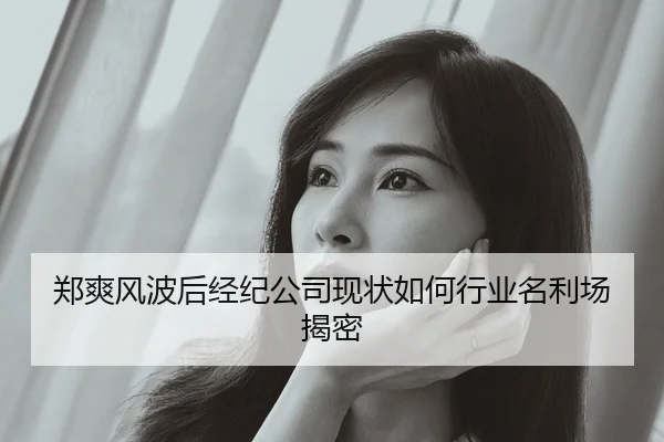 郑爽风波后经纪公司现状如何行业名利场揭密